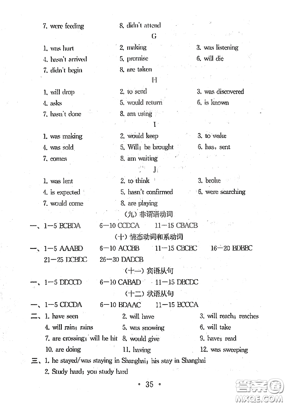 南京大學(xué)出版社2020一考圓夢(mèng)綜合素質(zhì)學(xué)英語(yǔ)隨堂反饋I九年級(jí)下冊(cè)答案