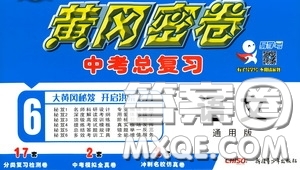 四川新疆青少年出版社2020黃岡密卷中考總復(fù)習(xí)語文通用版答案