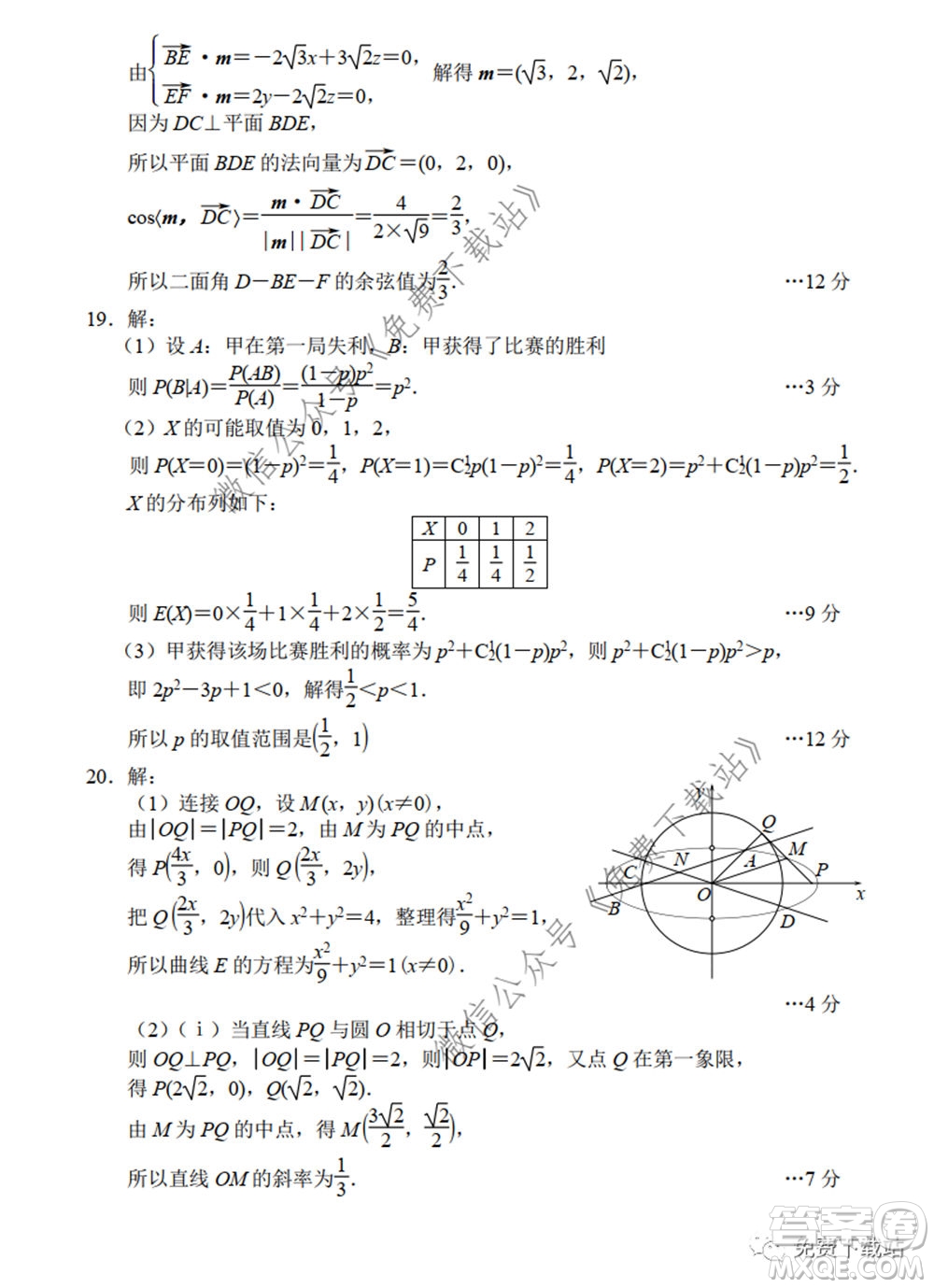 唐山市2019-2020學(xué)年度高三年級(jí)第一次模擬考試?yán)砜茢?shù)學(xué)試題及答案