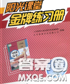 2020新版陽(yáng)光課堂金牌練習(xí)冊(cè)八年級(jí)歷史下冊(cè)人教版答案