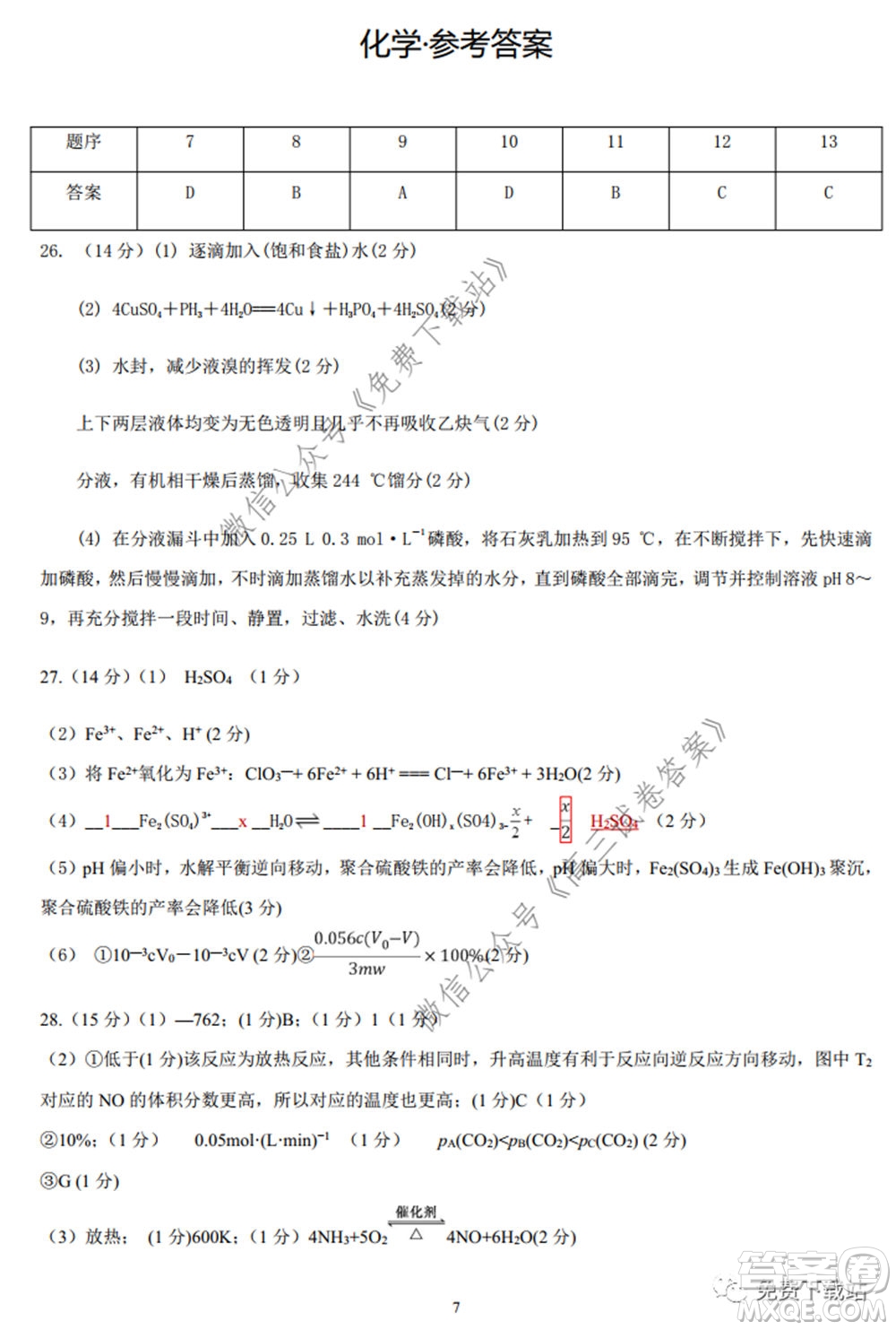 lvchem計劃2020屆高三5月押題預測卷理科綜合化學部分試題及答案