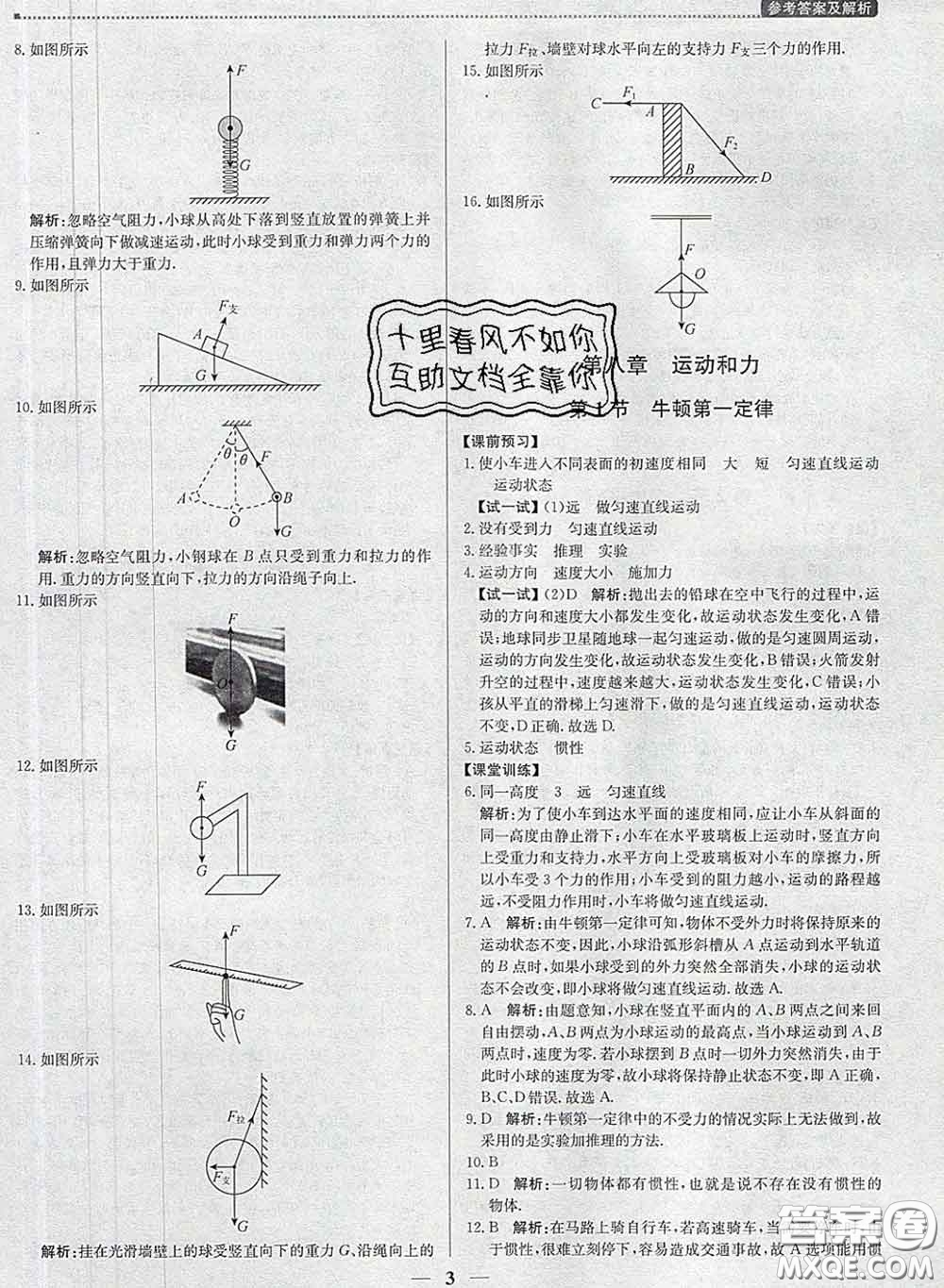 2020春提分教練優(yōu)學(xué)導(dǎo)練測(cè)八年級(jí)物理下冊(cè)人教版答案