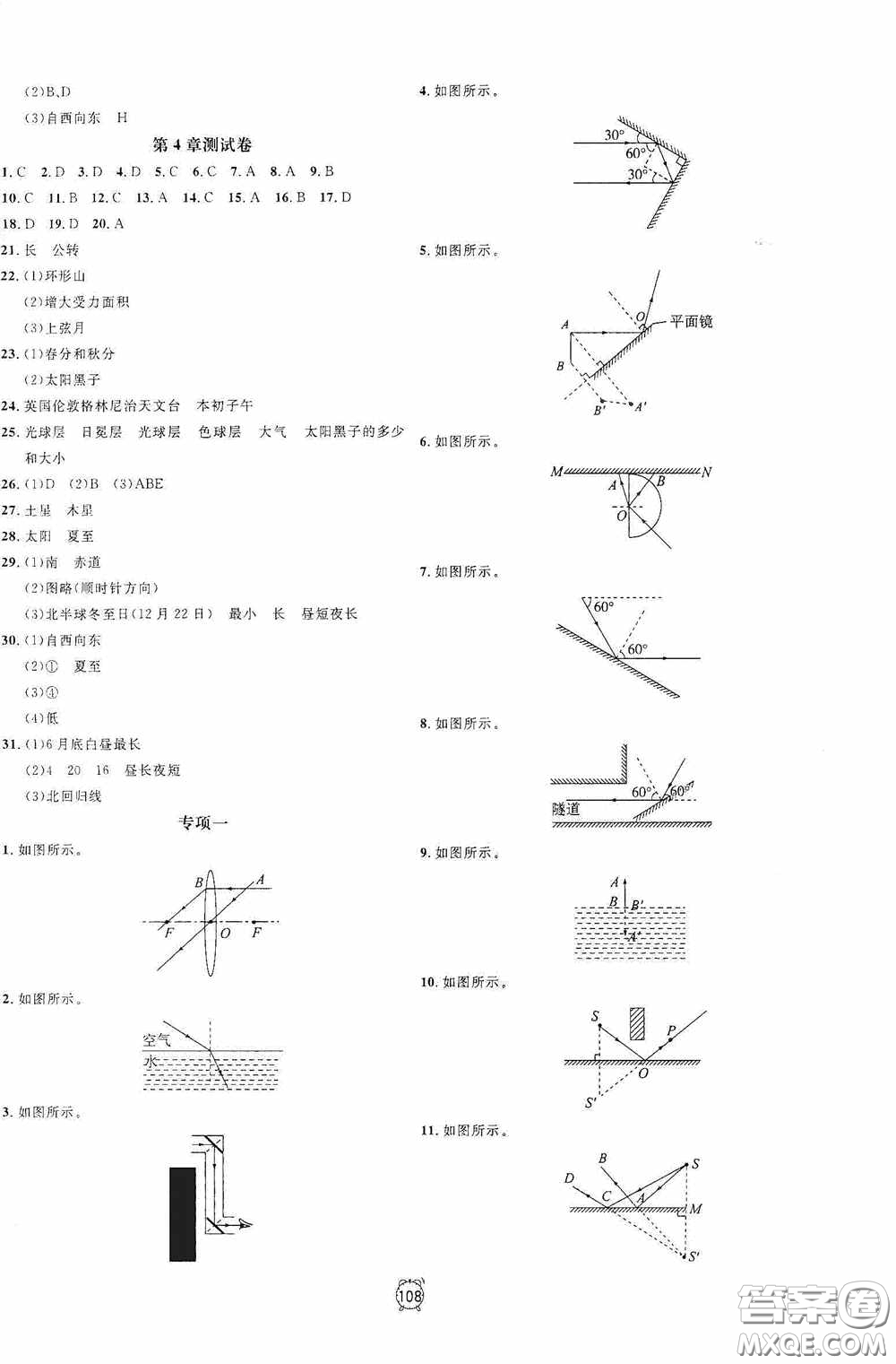 鐘書金牌2020過關(guān)沖刺100分七年級科學(xué)下冊浙教版答案