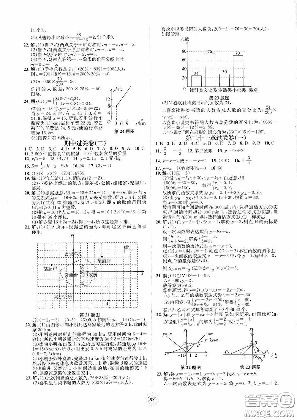 河北少年兒童出版社2020桂壯紅皮書單元過關(guān)卷八年級(jí)數(shù)學(xué)下冊冀教版答案