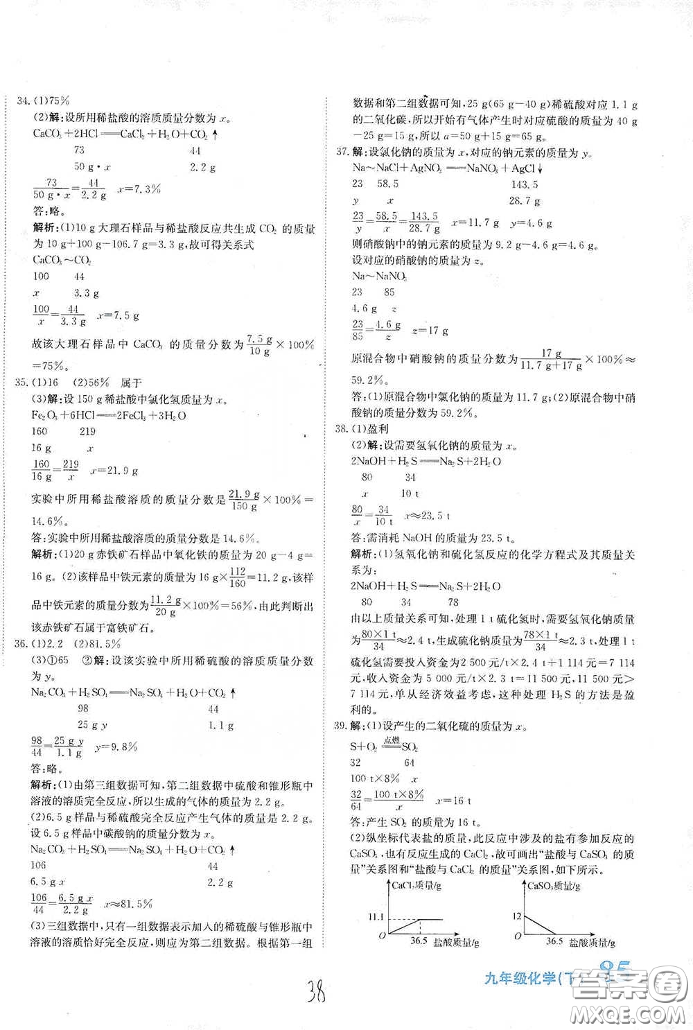 北京教育出版社2020新目標(biāo)檢測(cè)同步單元測(cè)試卷九年級(jí)化學(xué)下冊(cè)人教版答案