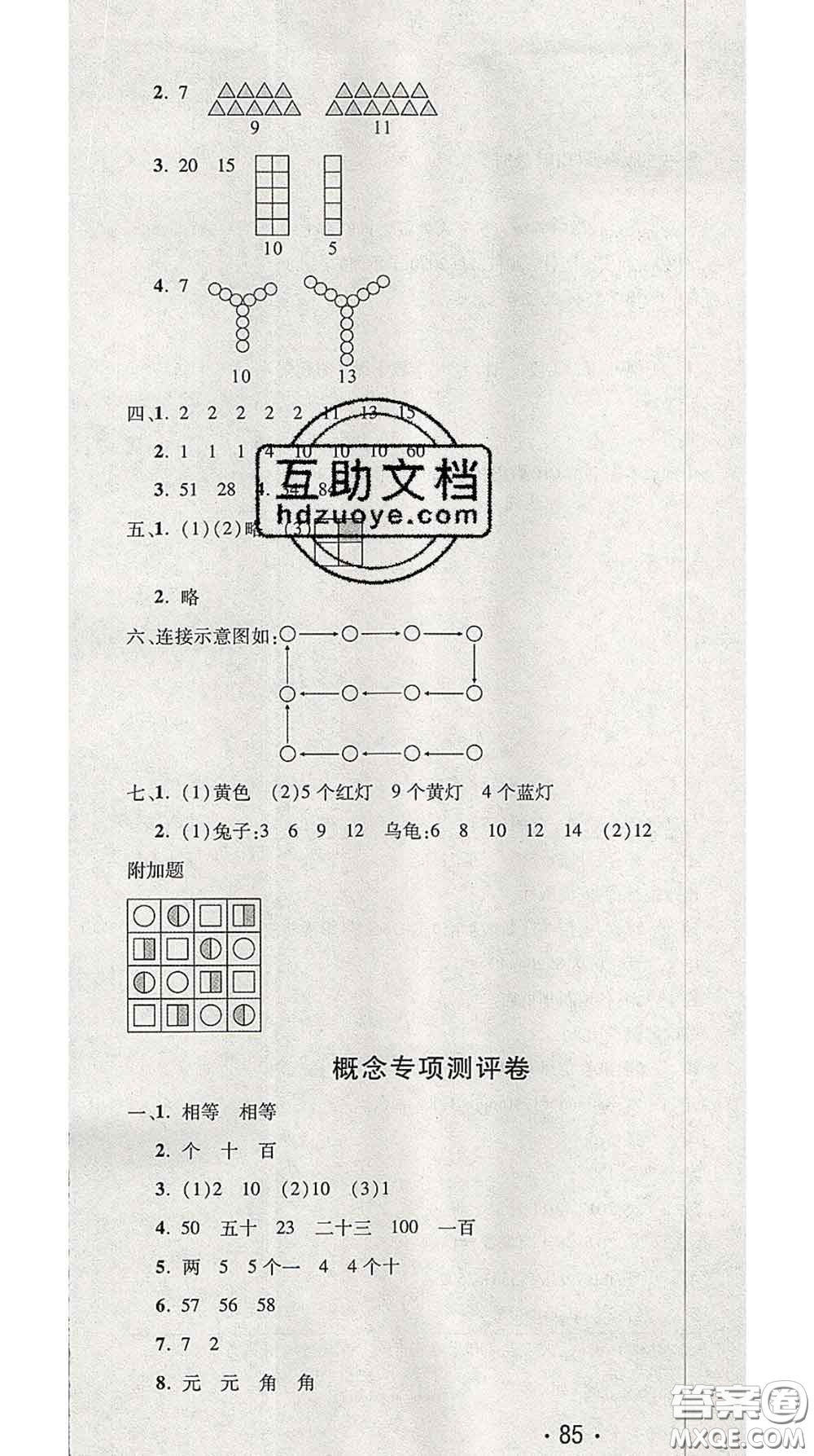 三甲文化2020新版創(chuàng)新考王完全試卷一年級數(shù)學(xué)下冊人教版答案