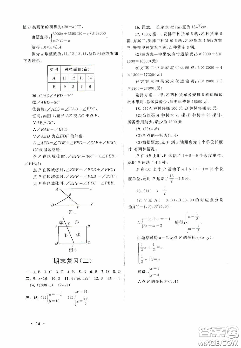 2020拓展與培優(yōu)七年級(jí)數(shù)學(xué)下冊(cè)人民教育教材適用答案