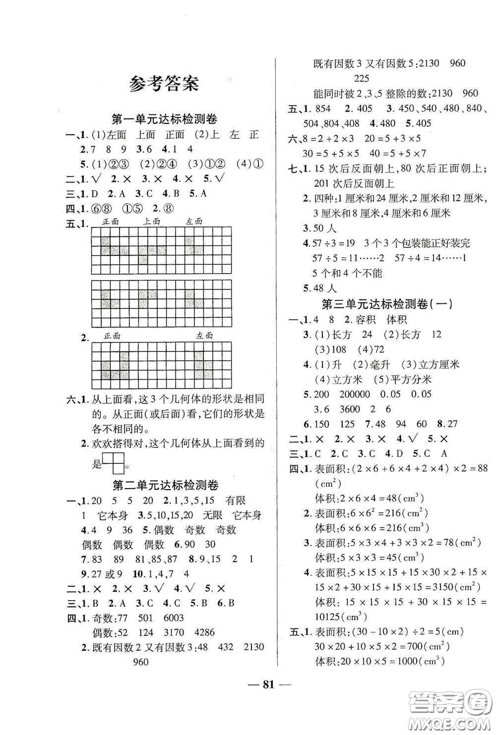 2020云南本土名校金卷五年級數(shù)學(xué)下冊答案