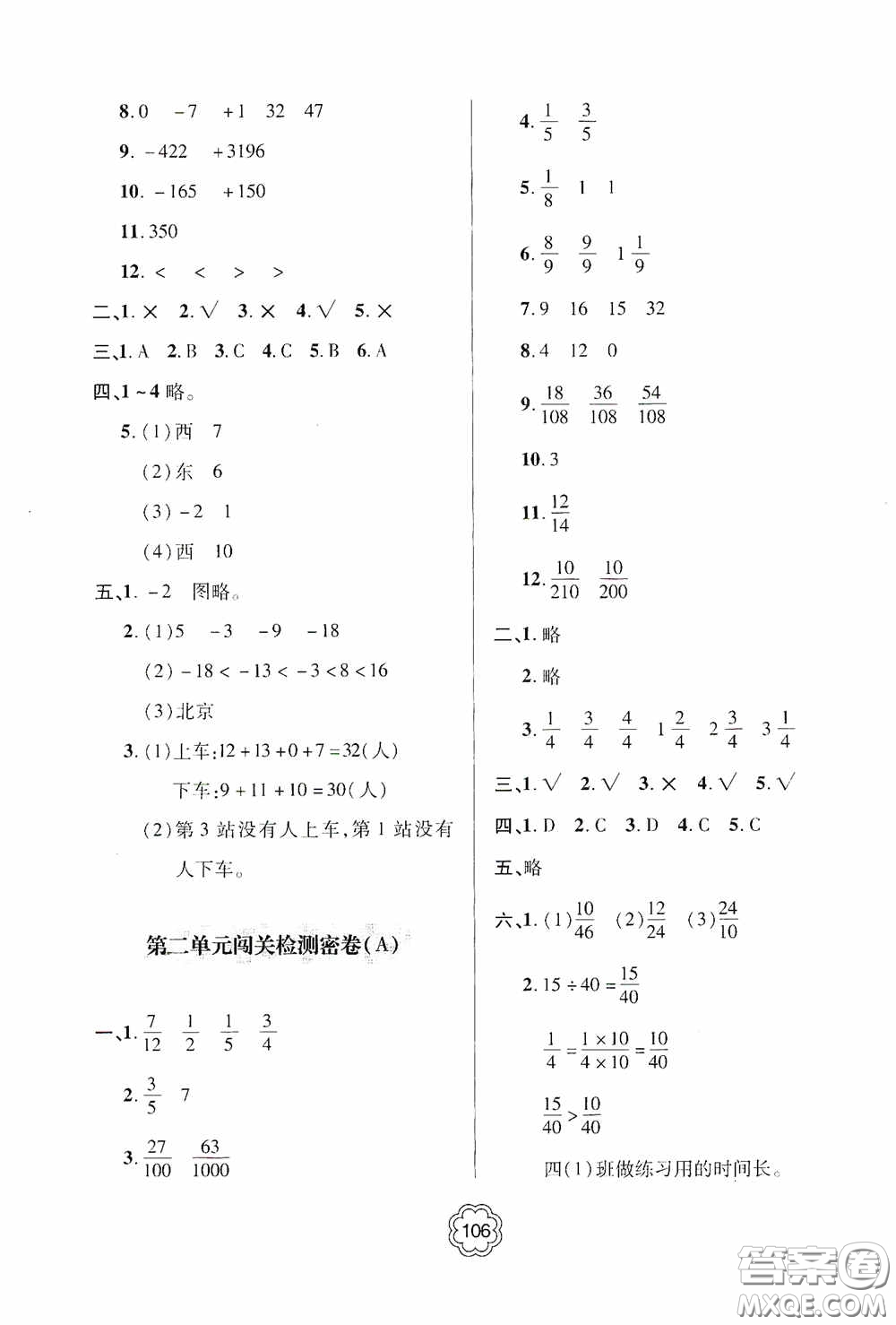 2020金博士闖關(guān)密卷100分五年級(jí)數(shù)學(xué)下冊(cè)答案