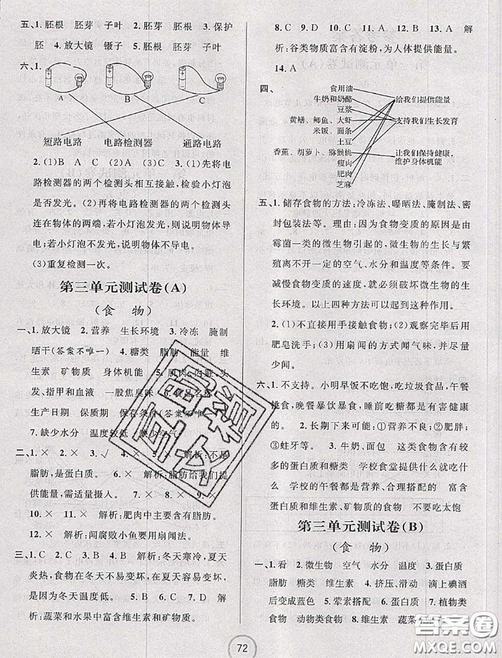 浙江大學(xué)出版社2020春浙江名卷四年級(jí)科學(xué)下冊(cè)教科版答案