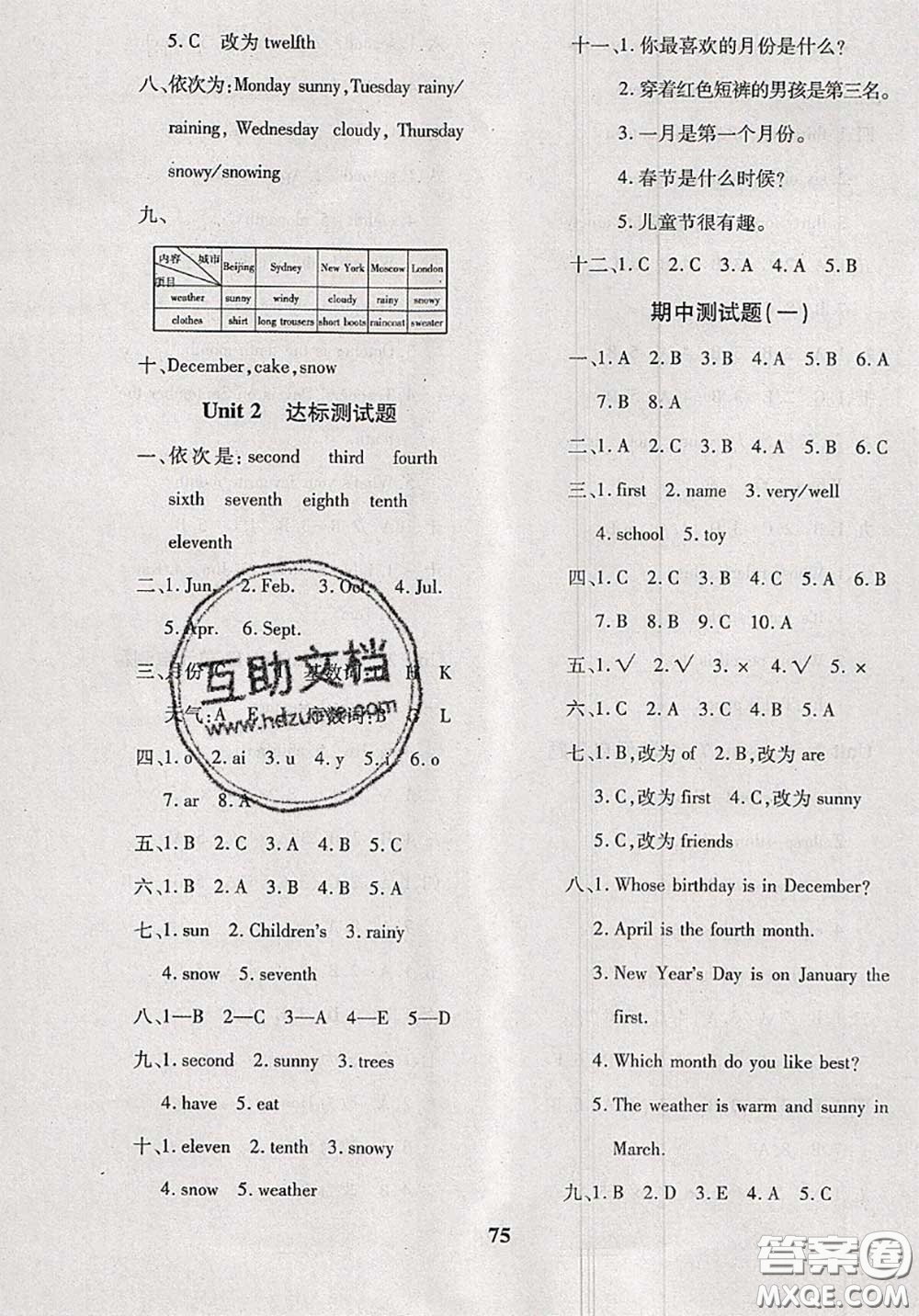 2020新版黃岡360度定制密卷四年級(jí)英語(yǔ)下冊(cè)冀教版答案