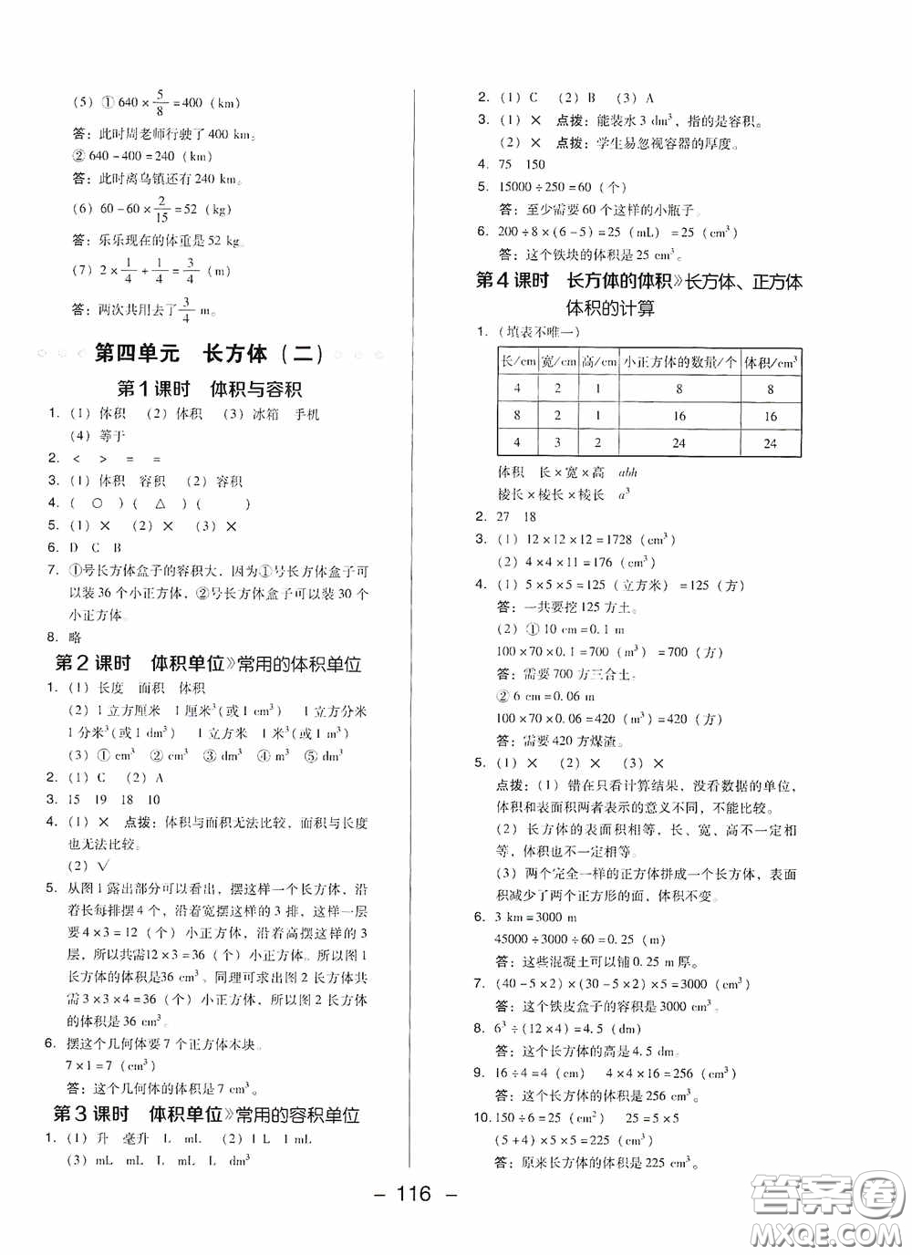 陜西人民教育出版社2020典中點活頁檢測卷五年級數(shù)學下冊北師大版答案