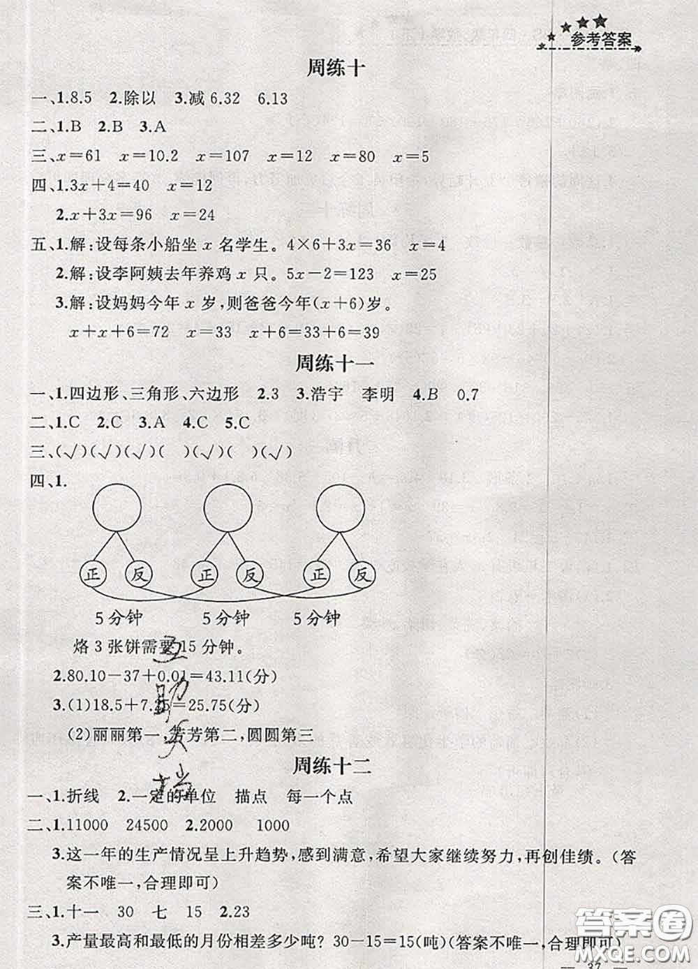 鐘書金牌2020春過關沖刺100分四年級數學下冊北師版答案