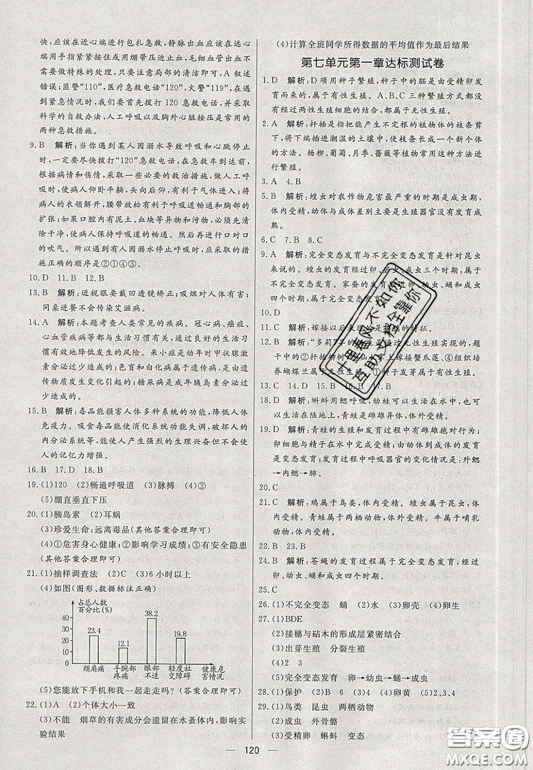 2020年亮點激活中學教材多元演練八年級生物下冊人教版答案