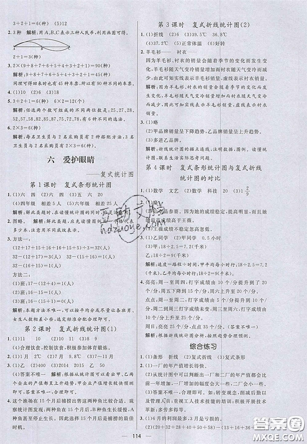 2020年亮點(diǎn)激活小學(xué)教材多元演練五年級(jí)數(shù)學(xué)下冊(cè)青島版答案