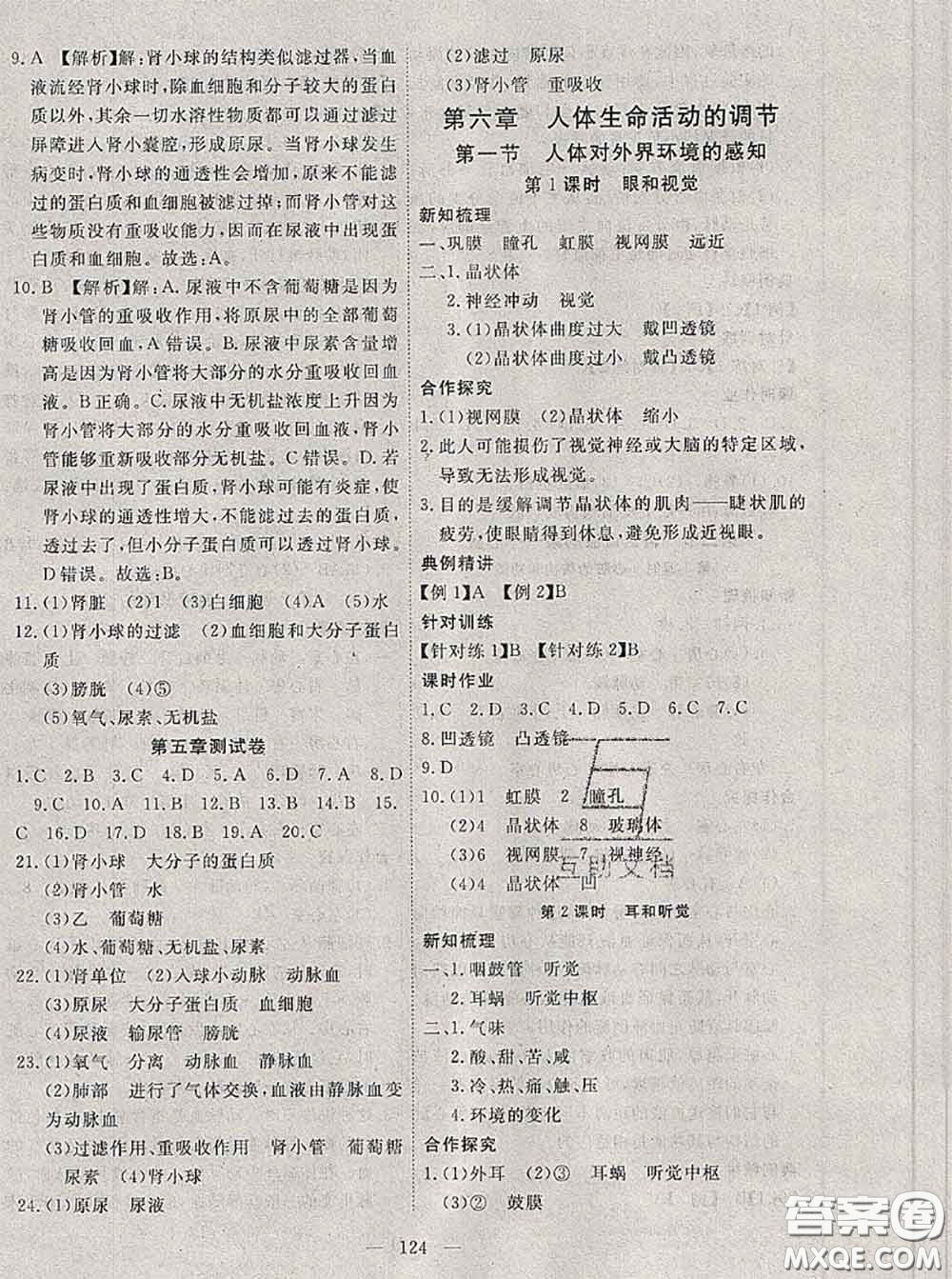 2020新版351高效課堂導(dǎo)學(xué)案七年級(jí)生物下冊(cè)人教版答案