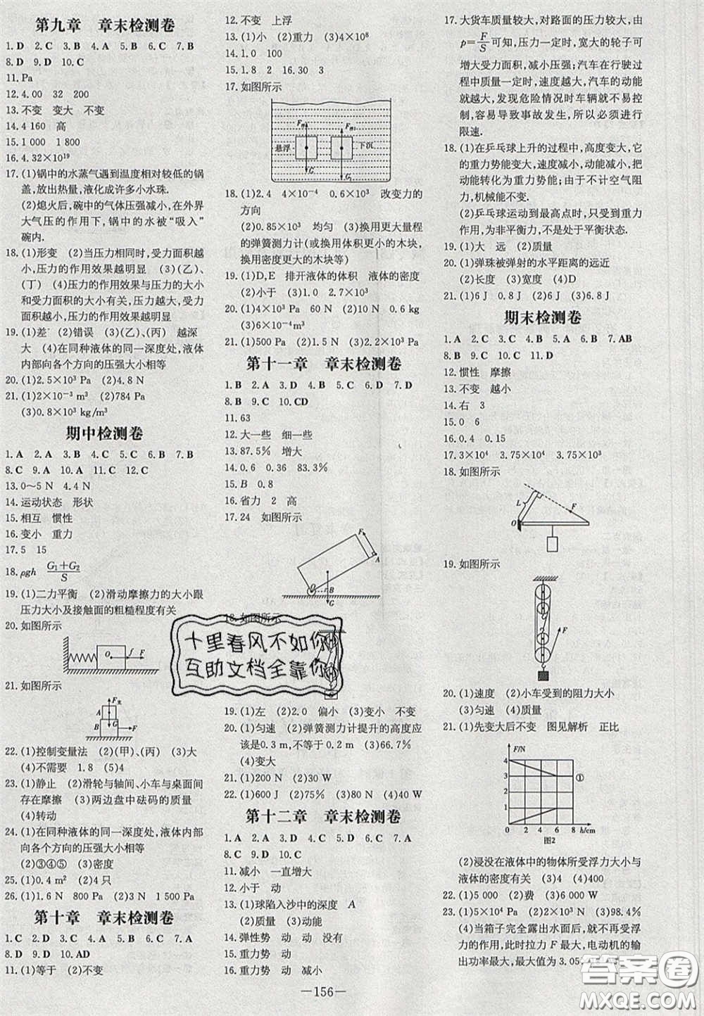 2020初中同步學習導與練導學探究案八年級物理下冊教科版答案