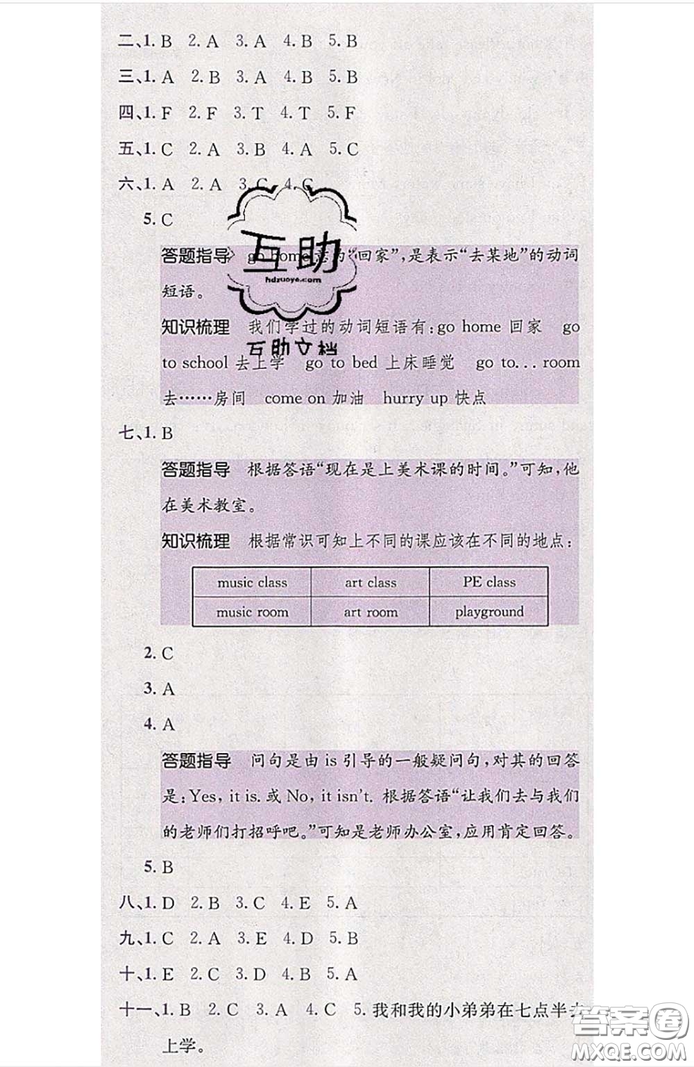 江西高校出版社2020春小卷霸四年級(jí)英語(yǔ)下冊(cè)人教版答案