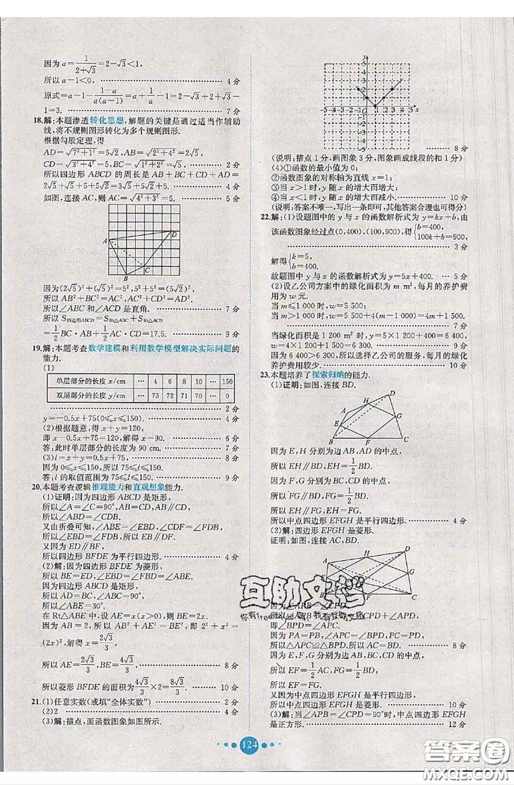 2020春課時練核心素養(yǎng)卷初中同步達標測試卷八年級數學下冊答案