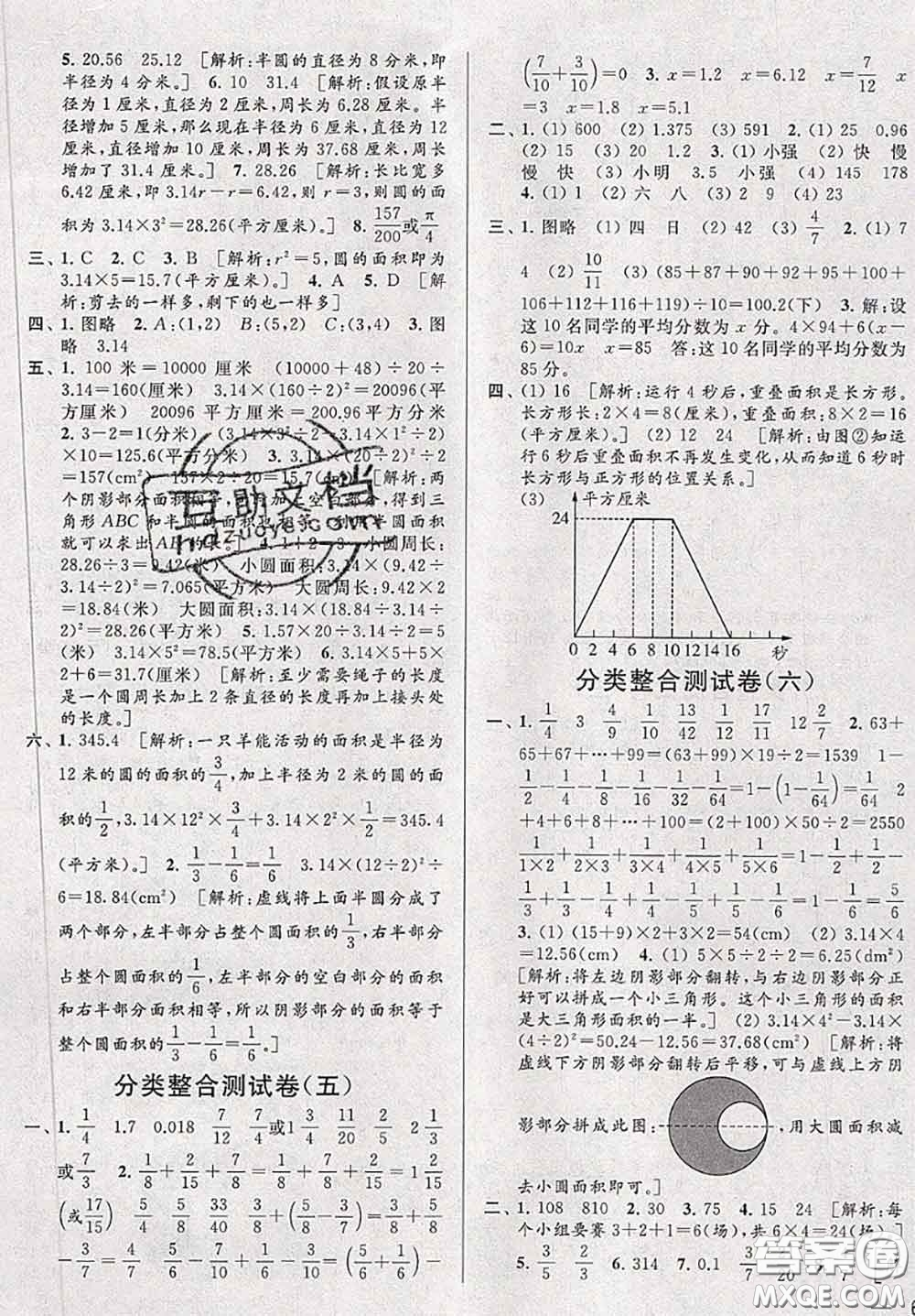 新世紀(jì)出版社2020年亮點(diǎn)給力大試卷五年級(jí)數(shù)學(xué)下冊(cè)江蘇版答案