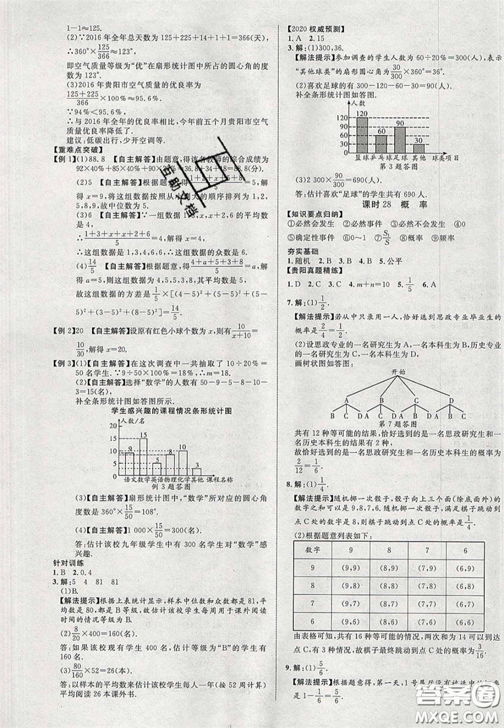 2020年中教聯(lián)貴州中考新突破數(shù)學(xué)貴陽(yáng)版答案