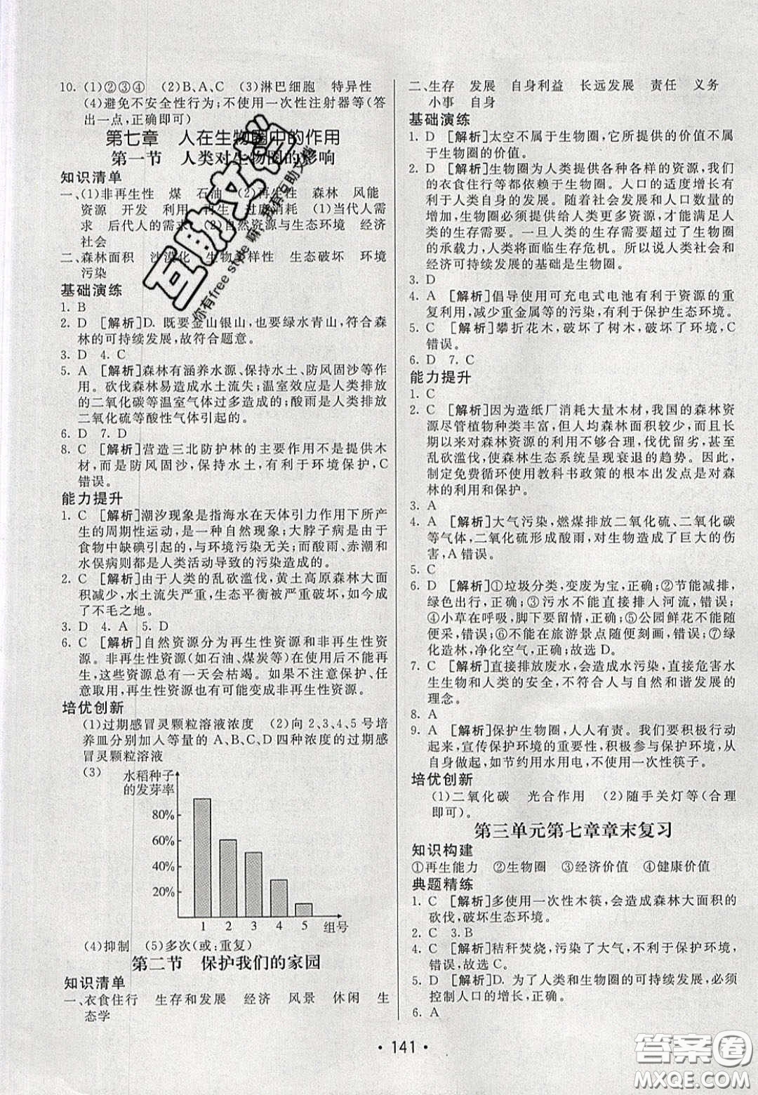 2020年同行學(xué)案學(xué)練測七年級生物下冊濟(jì)南版答案