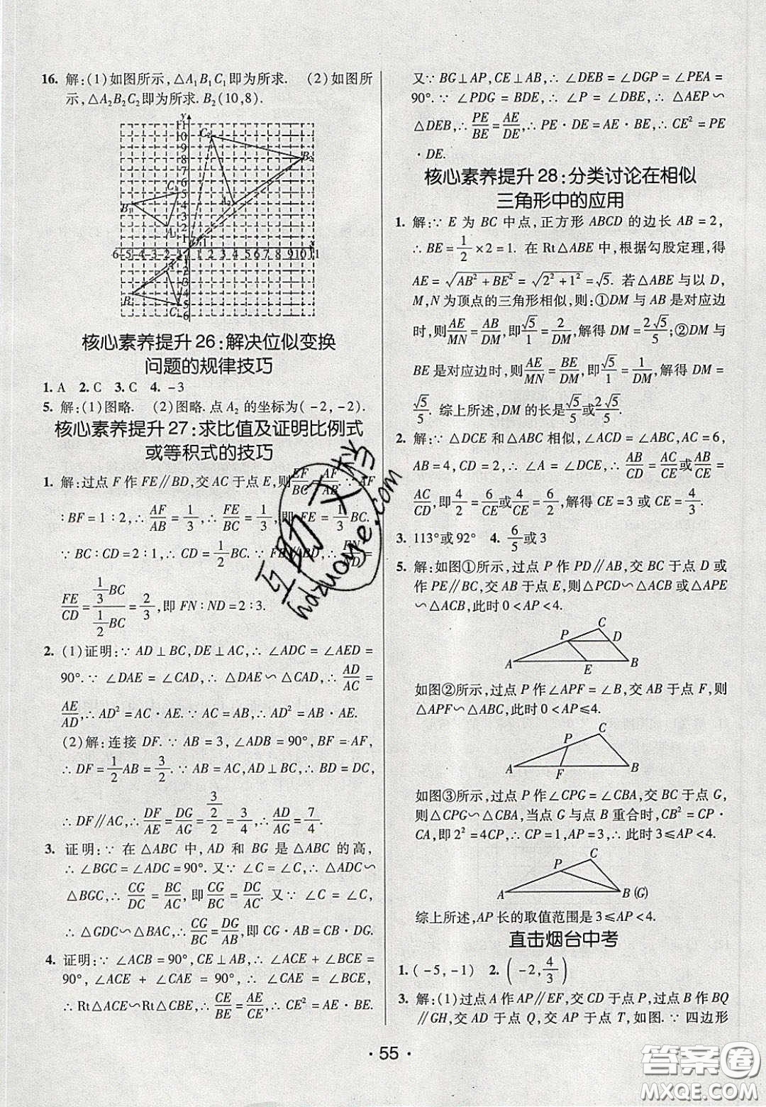 2020年同行學(xué)案學(xué)練測(cè)八年級(jí)數(shù)學(xué)下冊(cè)魯教版煙臺(tái)專版答案