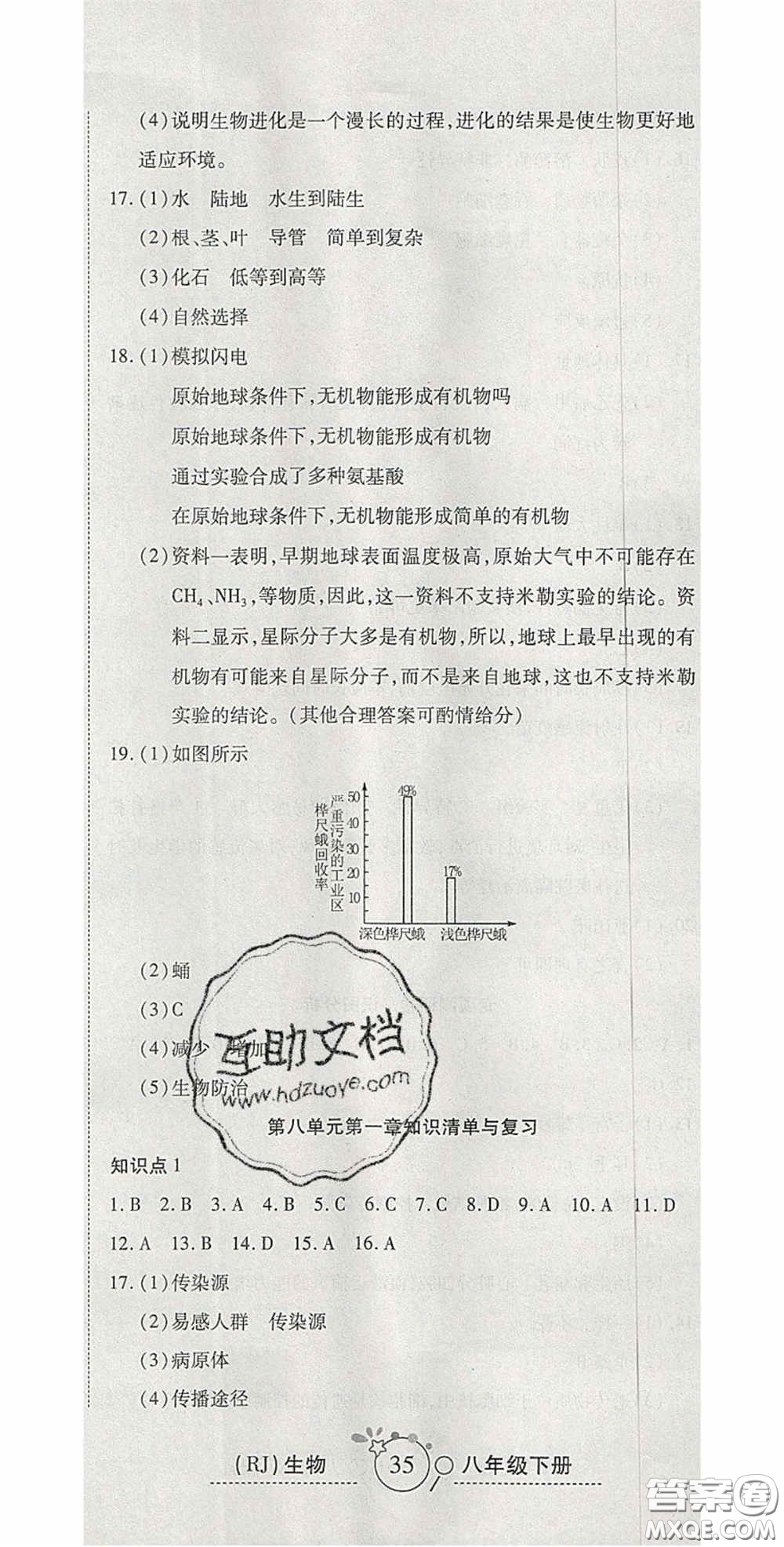 2020開心一卷通全優(yōu)大考卷八年級生物下冊人教版答案