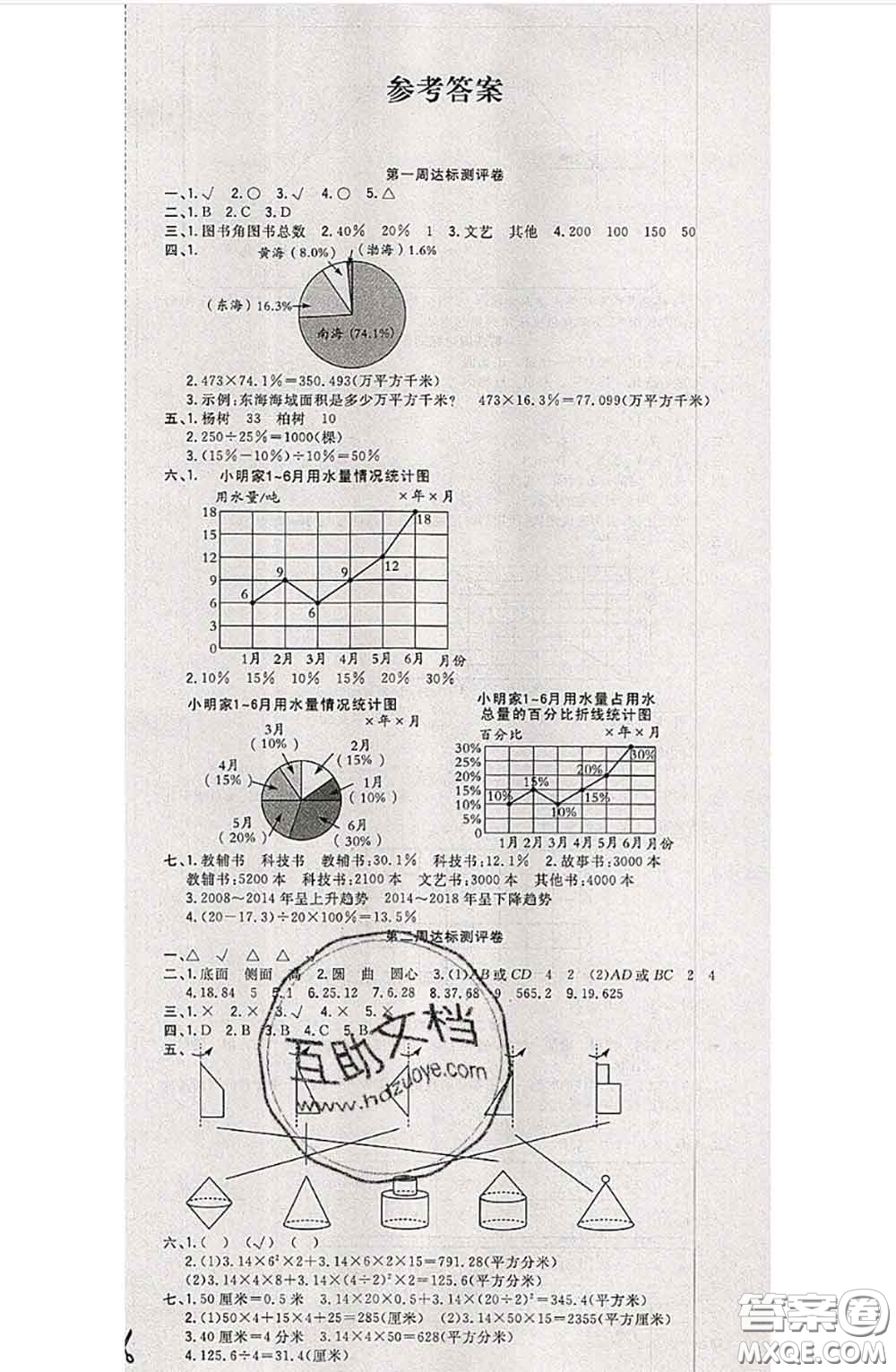 南方出版社2020狀元大考卷六年級(jí)數(shù)學(xué)下冊(cè)蘇教版答案