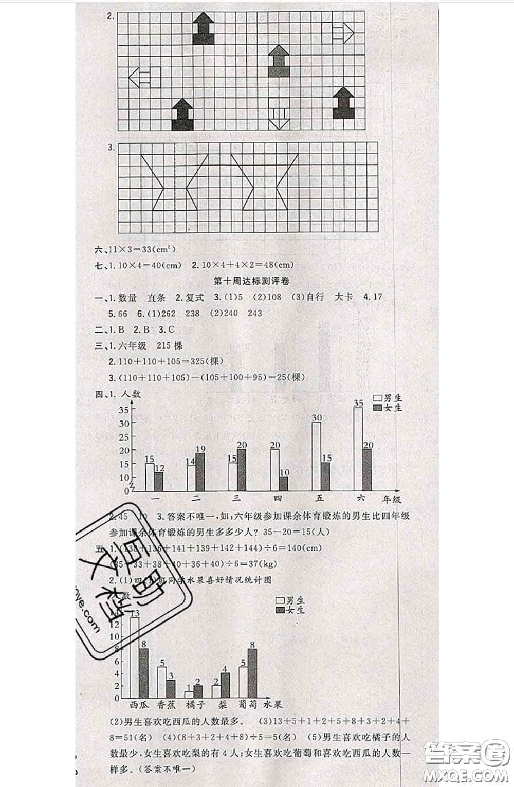 南方出版社2020狀元大考卷四年級數(shù)學(xué)下冊人教版答案