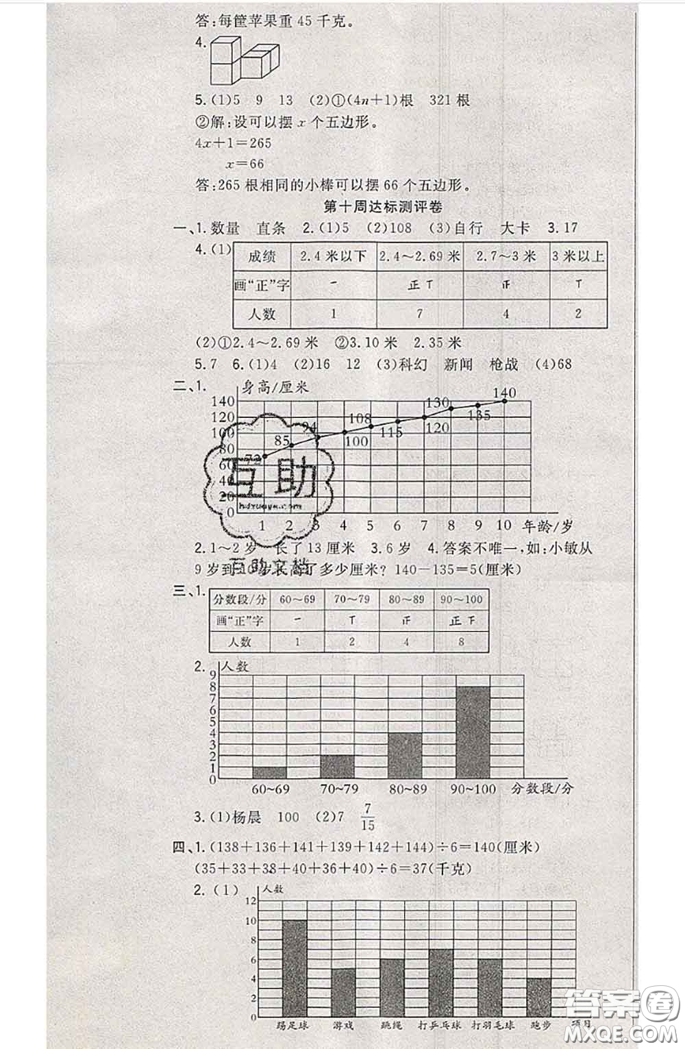 南方出版社2020狀元大考卷四年級(jí)數(shù)學(xué)下冊(cè)北師版答案