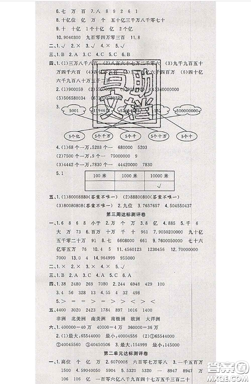 南方出版社2020狀元大考卷四年級(jí)數(shù)學(xué)下冊(cè)蘇教版答案