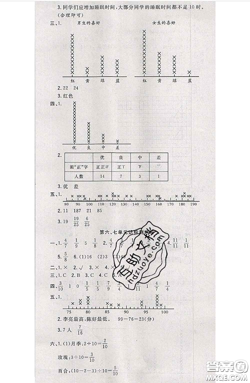 南方出版社2020狀元大考卷三年級(jí)數(shù)學(xué)下冊北師版答案