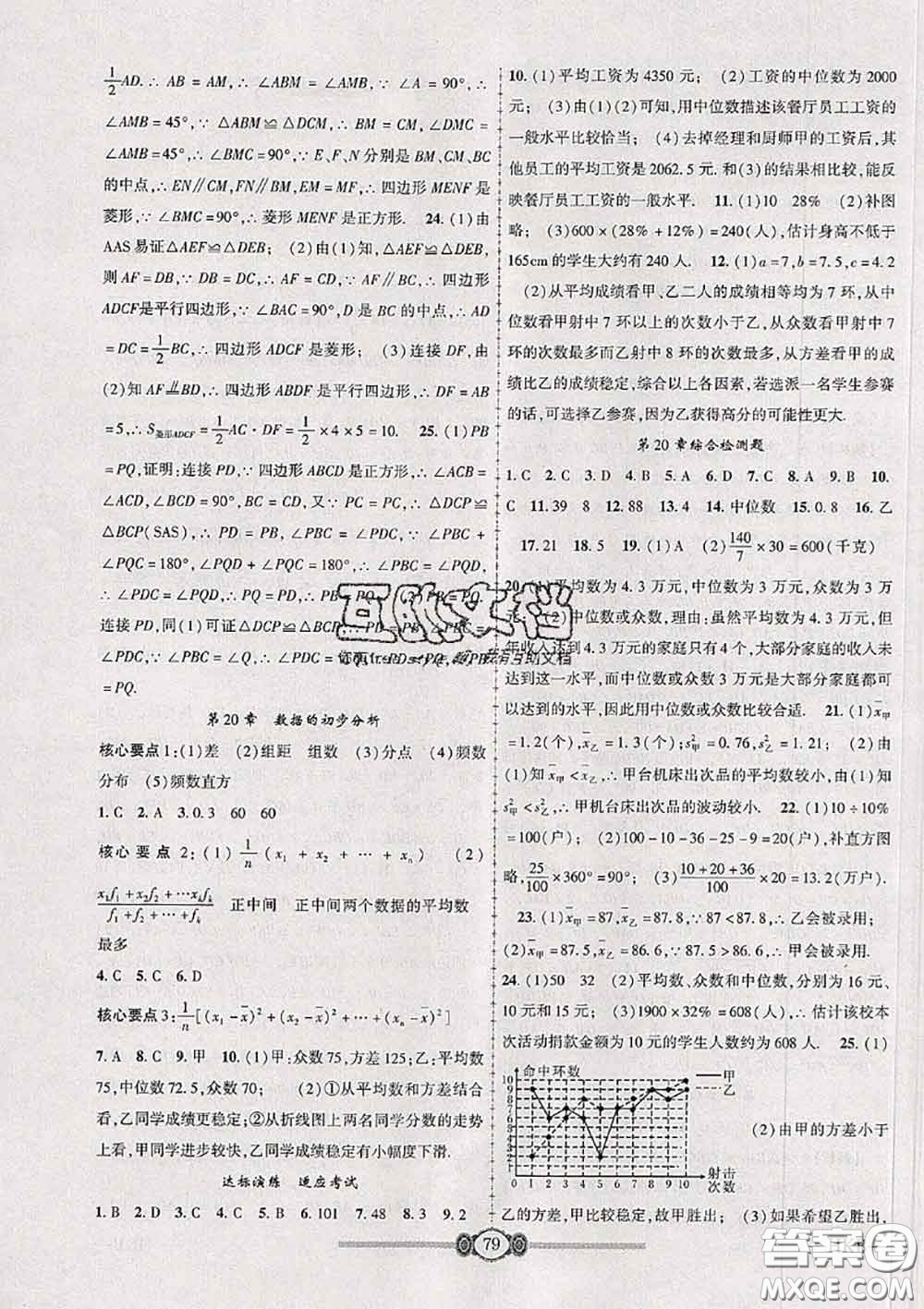 2020年金榜名卷必刷卷八年級數(shù)學(xué)下冊滬科版答案