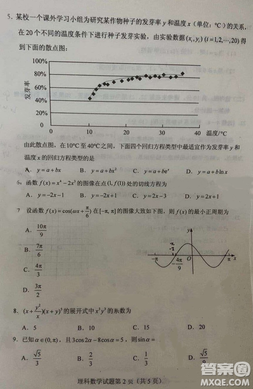 2020年全國(guó)高考真題理科數(shù)學(xué)全國(guó)I卷試題及答案