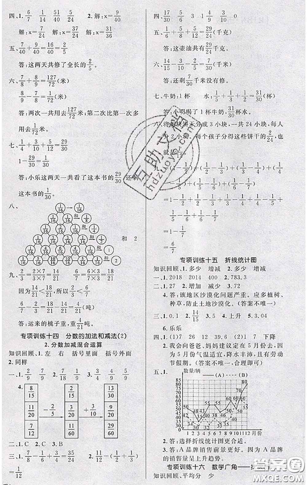 長(zhǎng)江出版社2020年優(yōu)生樂園學(xué)期總復(fù)習(xí)暑假五年級(jí)數(shù)學(xué)人教版答案