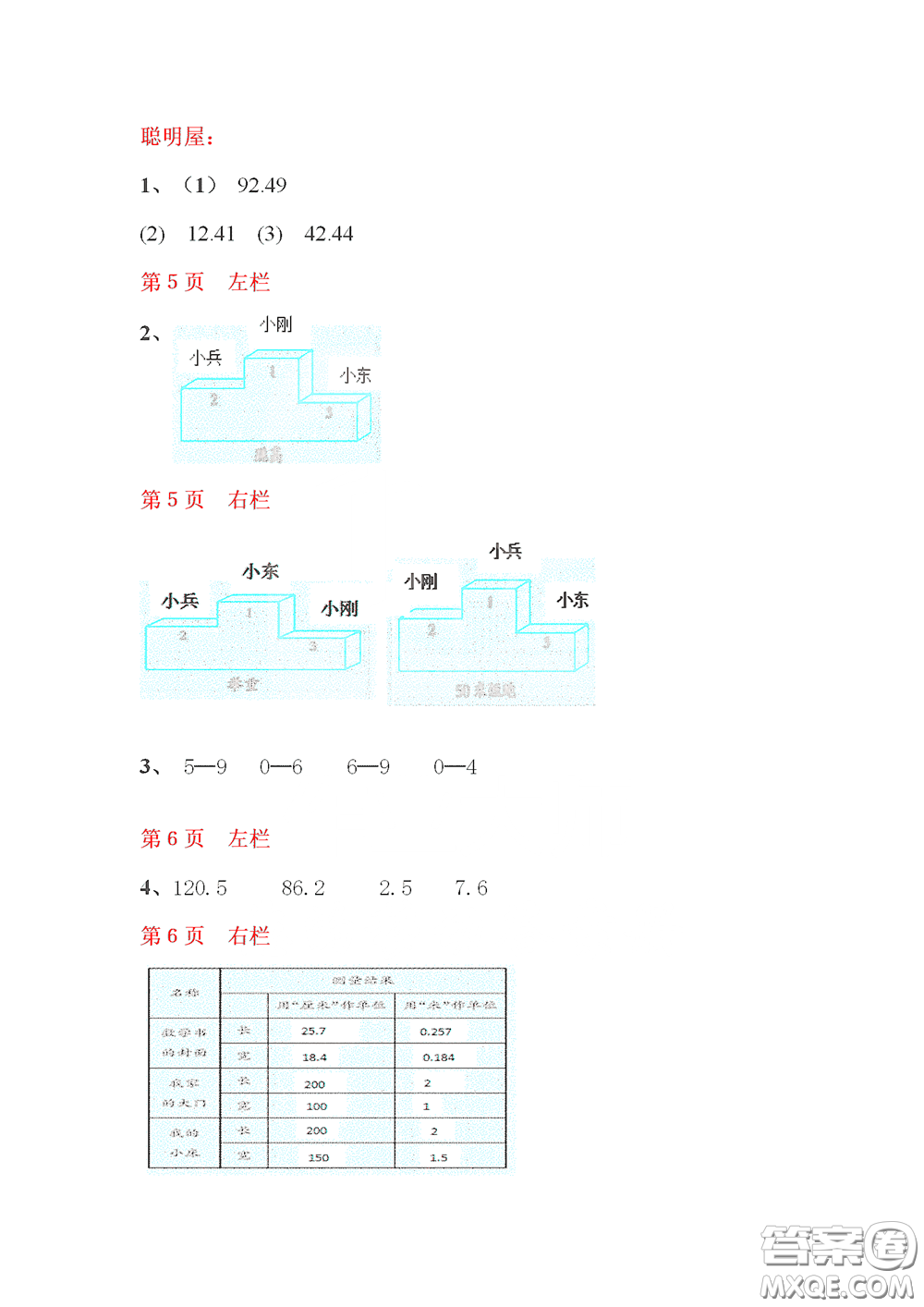 2020安徽省暑假作業(yè)四年級(jí)數(shù)學(xué)北師大版答案