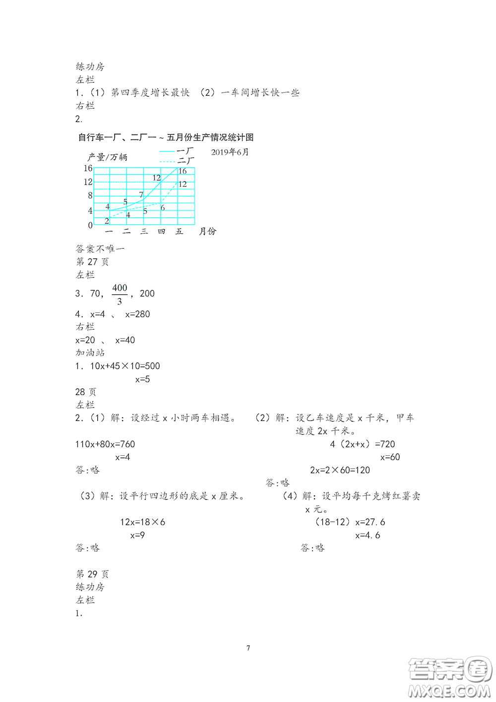 2020安徽省暑假作業(yè)五年級數(shù)學蘇教版答案