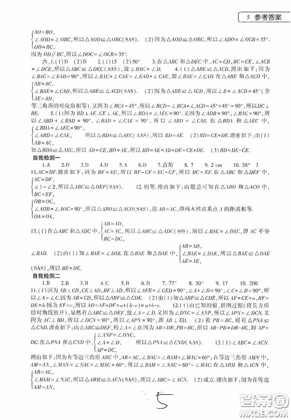 大象出版社2020數(shù)學(xué)暑假作業(yè)本七年級北師大版答案