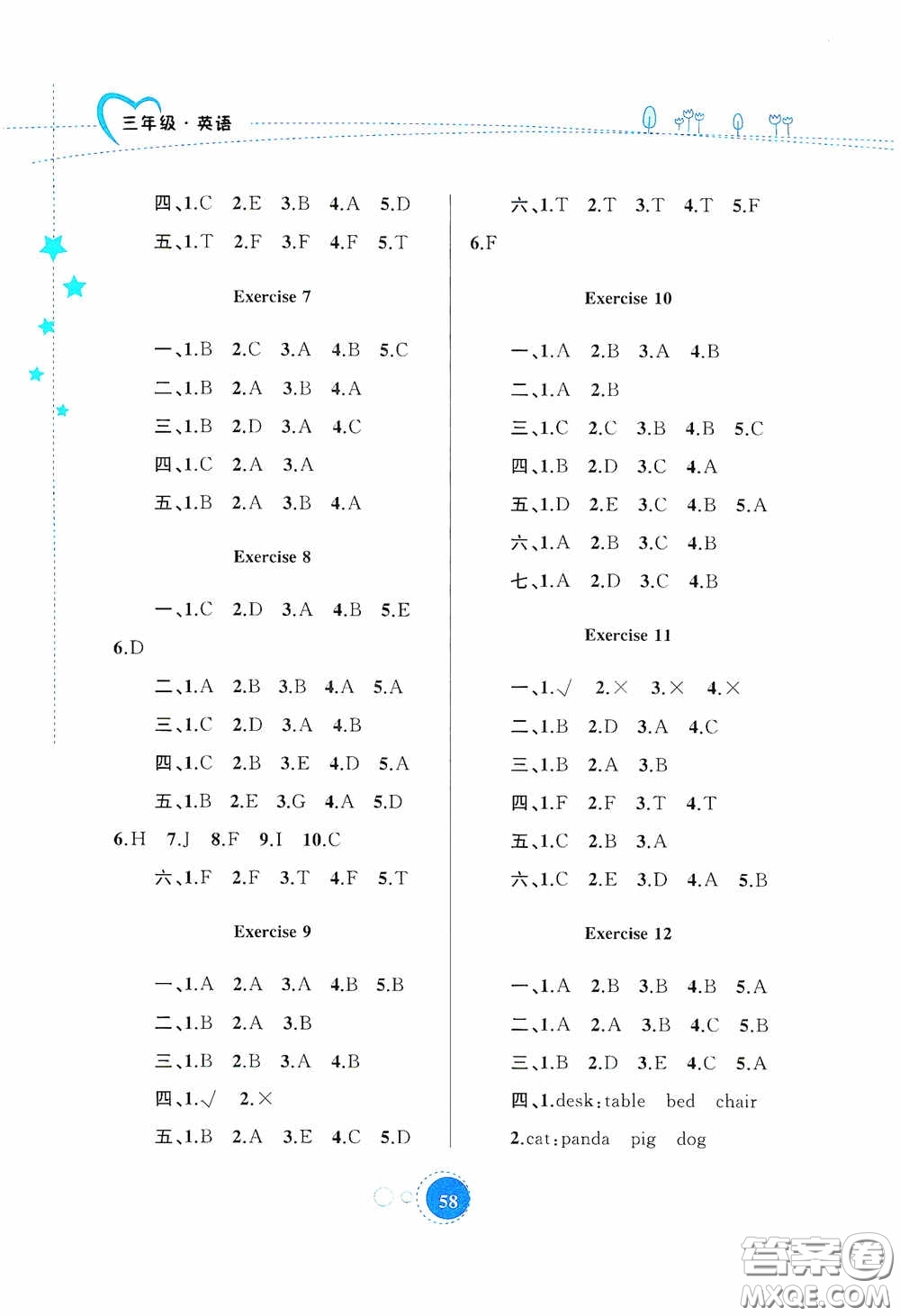 內(nèi)蒙古大學(xué)出版社2020暑假作業(yè)三年級(jí)英語人教PEP答案