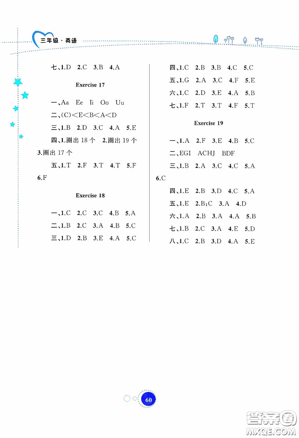 內(nèi)蒙古大學(xué)出版社2020暑假作業(yè)三年級(jí)英語人教PEP答案