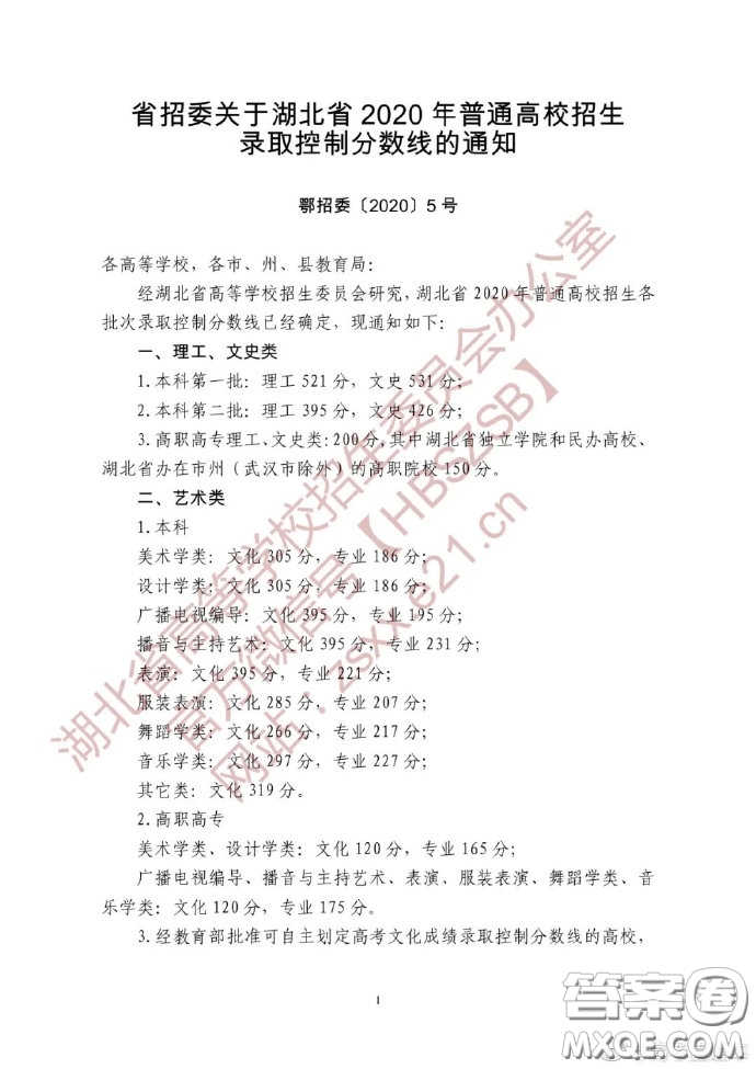 2020湖北高考文科一分一段表 2020湖北高考成績文科一分一段表最新