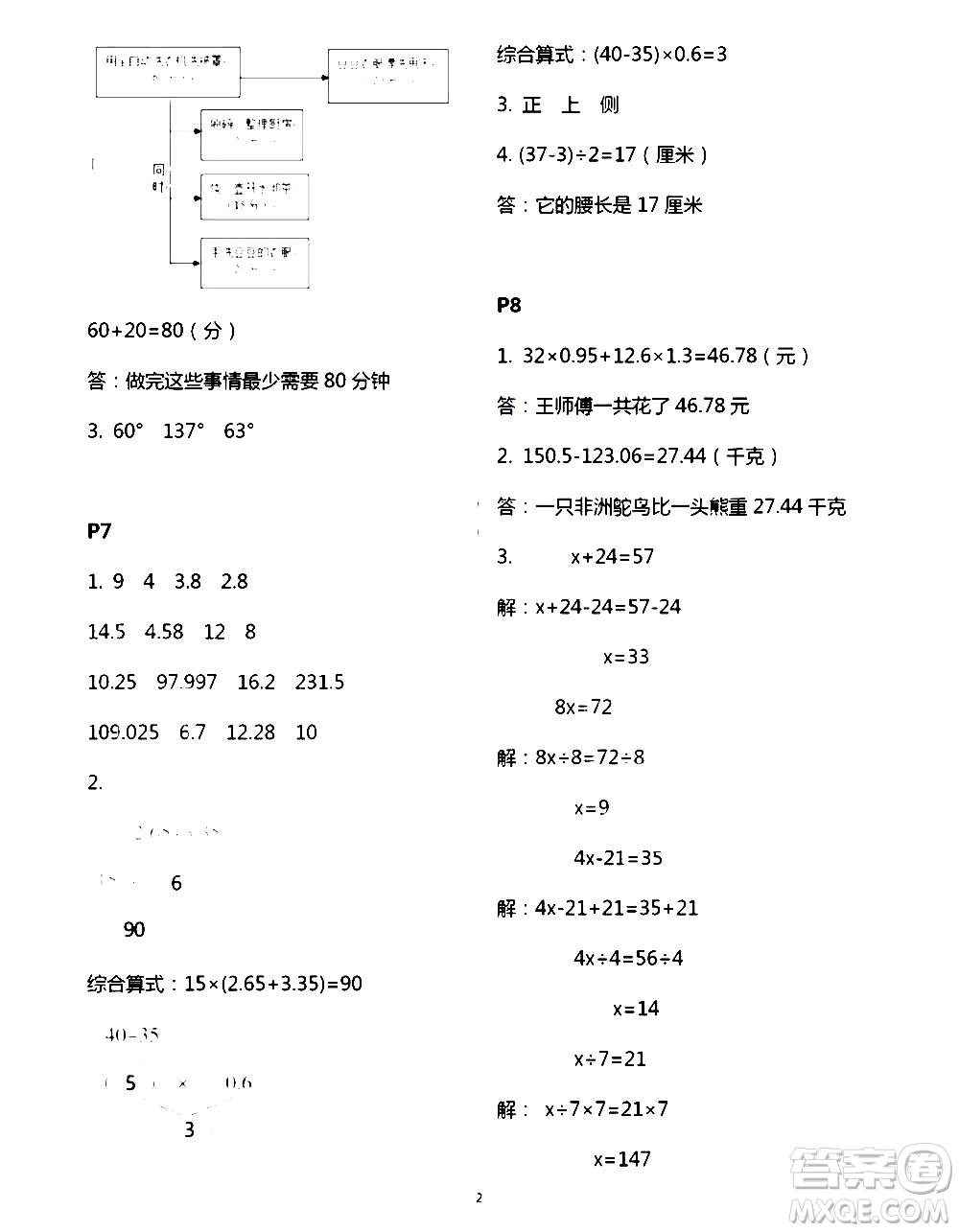 吉林出版集團股份有限公司2020年假日數(shù)學B版四年級暑假參考答案