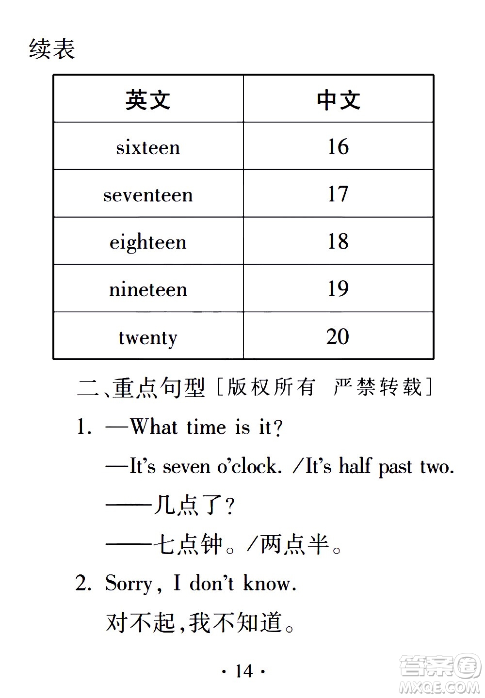 2020年假日知新暑假學(xué)習(xí)與生活三年級(jí)英語學(xué)習(xí)版參考答案