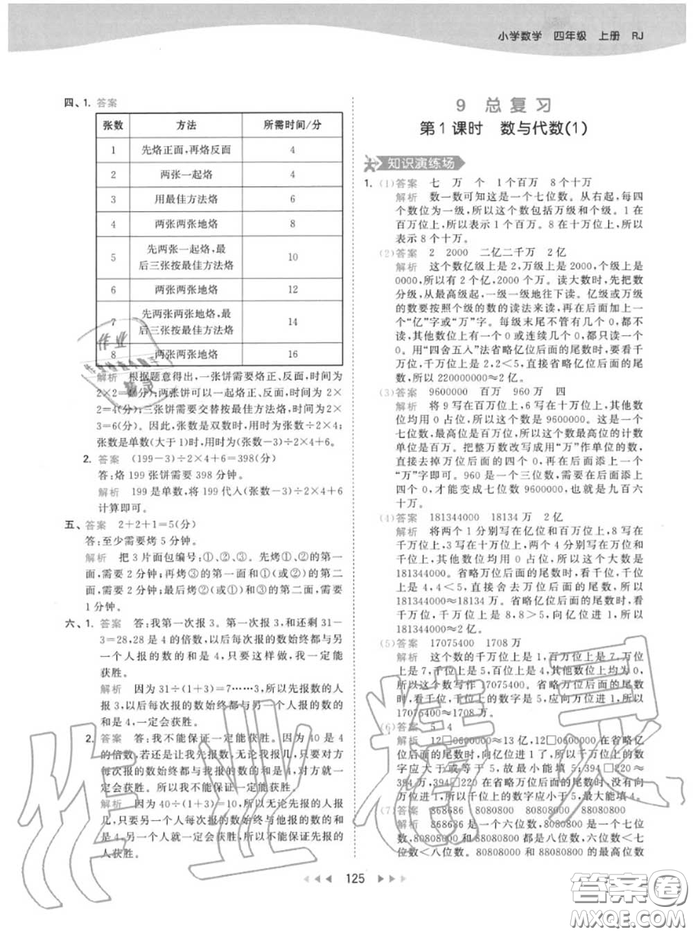 小兒郎2020秋53天天練四年級(jí)數(shù)學(xué)上冊人教版參考答案