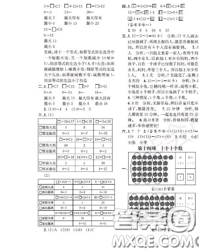 世界圖書出版社2020秋學(xué)霸作業(yè)一年級數(shù)學(xué)上冊上海地區(qū)專用答案