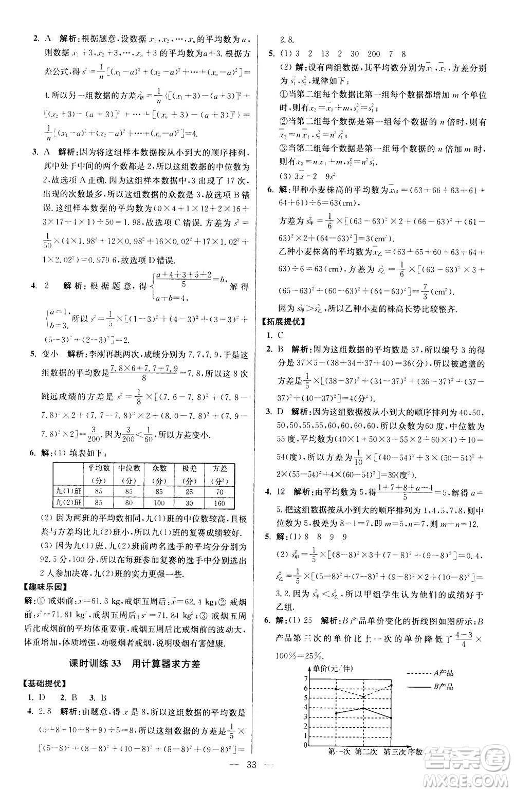 江蘇鳳凰科學(xué)技術(shù)出版社2020秋初中數(shù)學(xué)小題狂做提優(yōu)版九年級上蘇科版參考答案