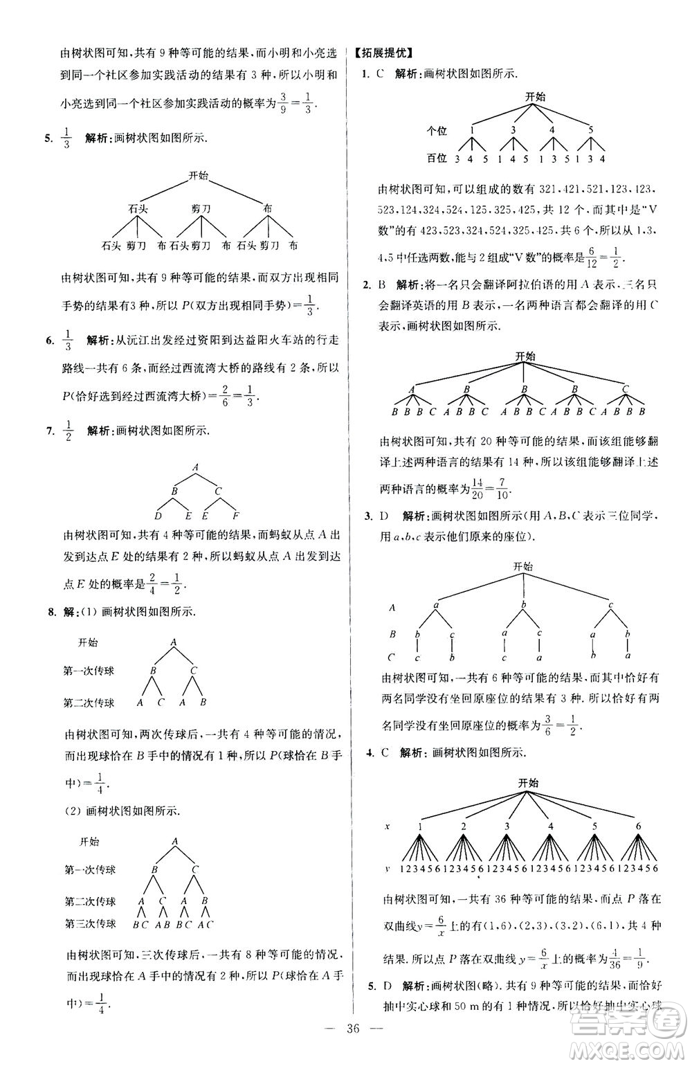 江蘇鳳凰科學(xué)技術(shù)出版社2020秋初中數(shù)學(xué)小題狂做提優(yōu)版九年級上蘇科版參考答案