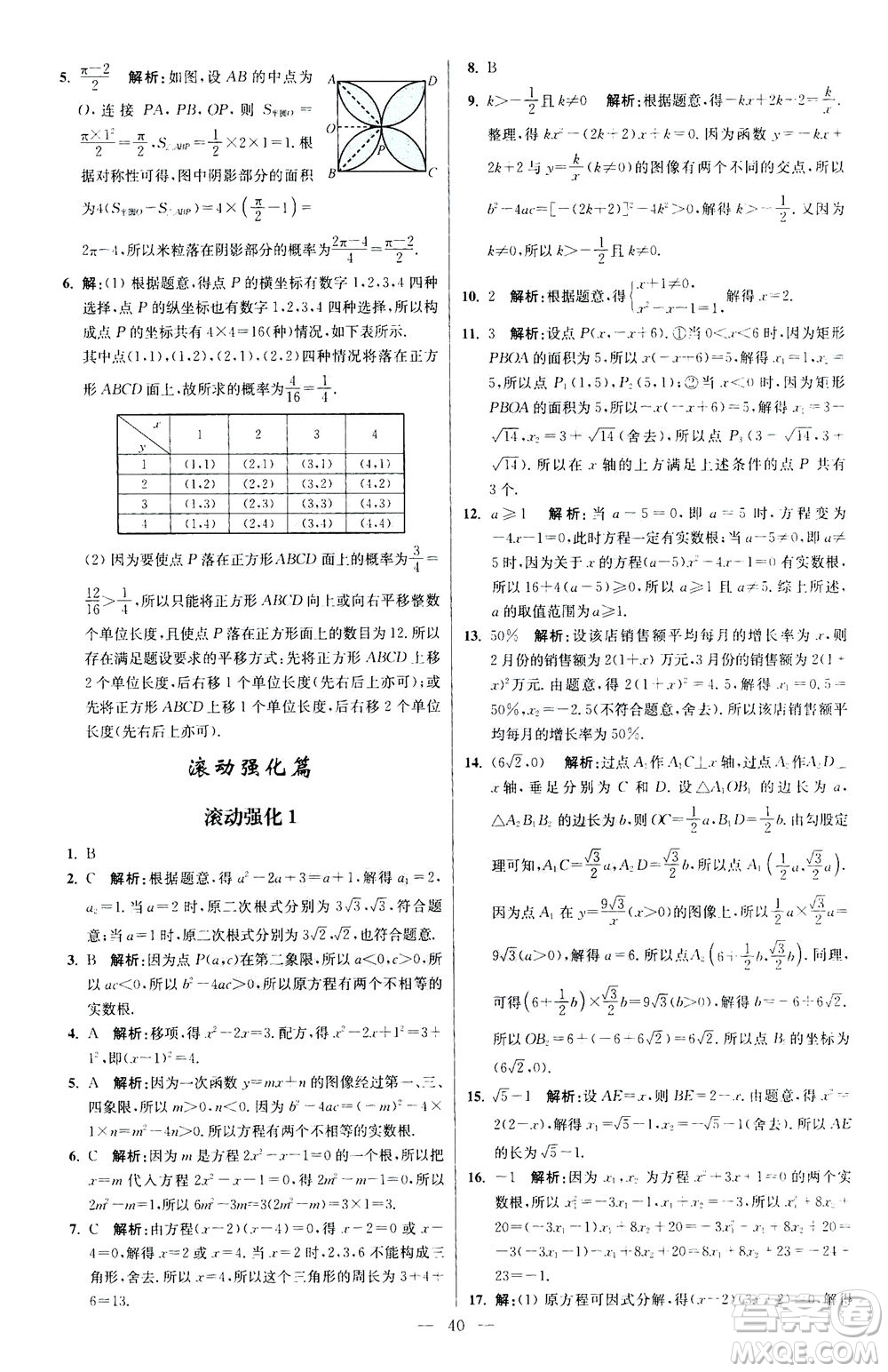 江蘇鳳凰科學(xué)技術(shù)出版社2020秋初中數(shù)學(xué)小題狂做提優(yōu)版九年級上蘇科版參考答案