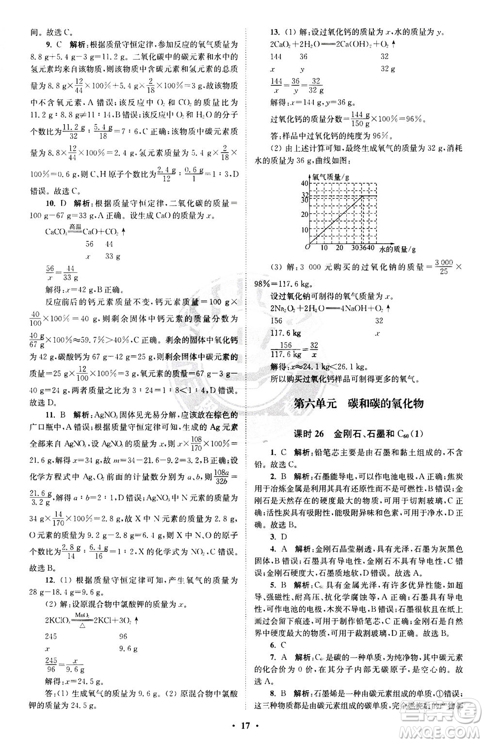 江蘇鳳凰科學(xué)技術(shù)出版社2020秋初中化學(xué)小題狂做提優(yōu)版九年級(jí)上RJ人教版參考答案